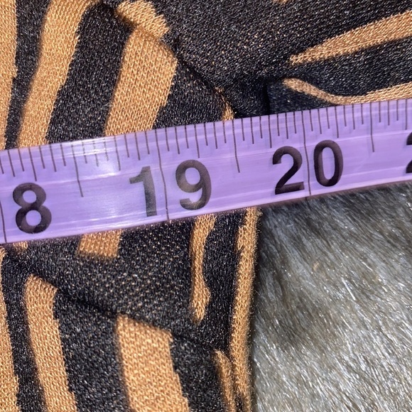 Piccadilly Tan black stripes  women’s tunic sweater top Sz Xs - Picture 5 of 13